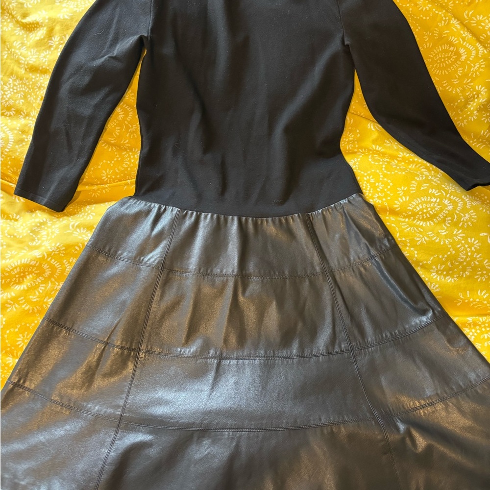 Ralph Lauren Black Label Long Sleeve Lamb leather Dress